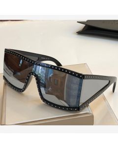 Moschino Rectangular Studded Women Sunglasses Black