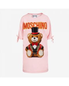 Moschino Circus Teddy Women Short Sleeves Short Dress Pink