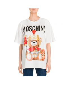 Moschino Roman Teddy Bear Women Short Sleeves T-Shirt White